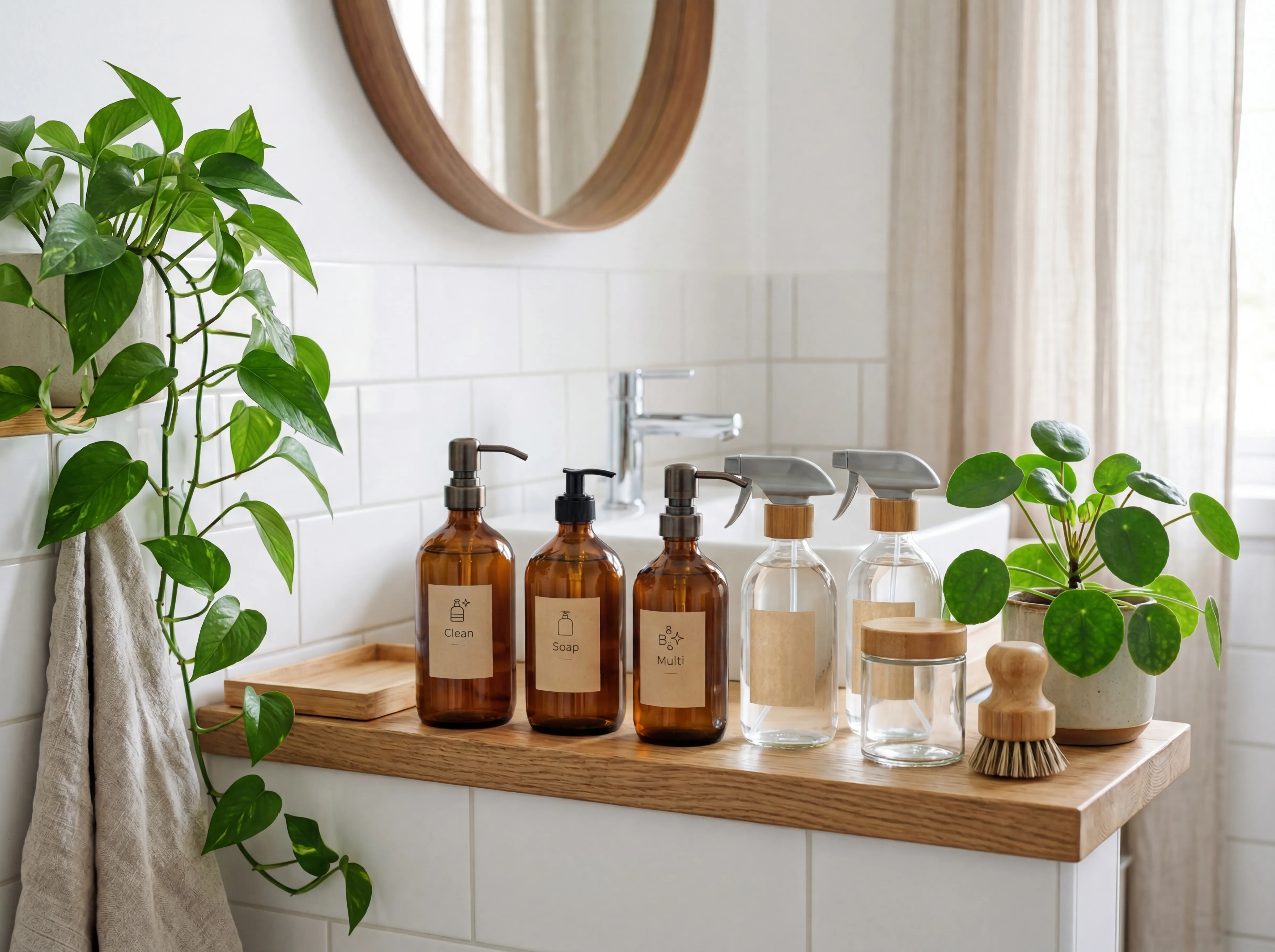 Collection of non-toxic cleaning products