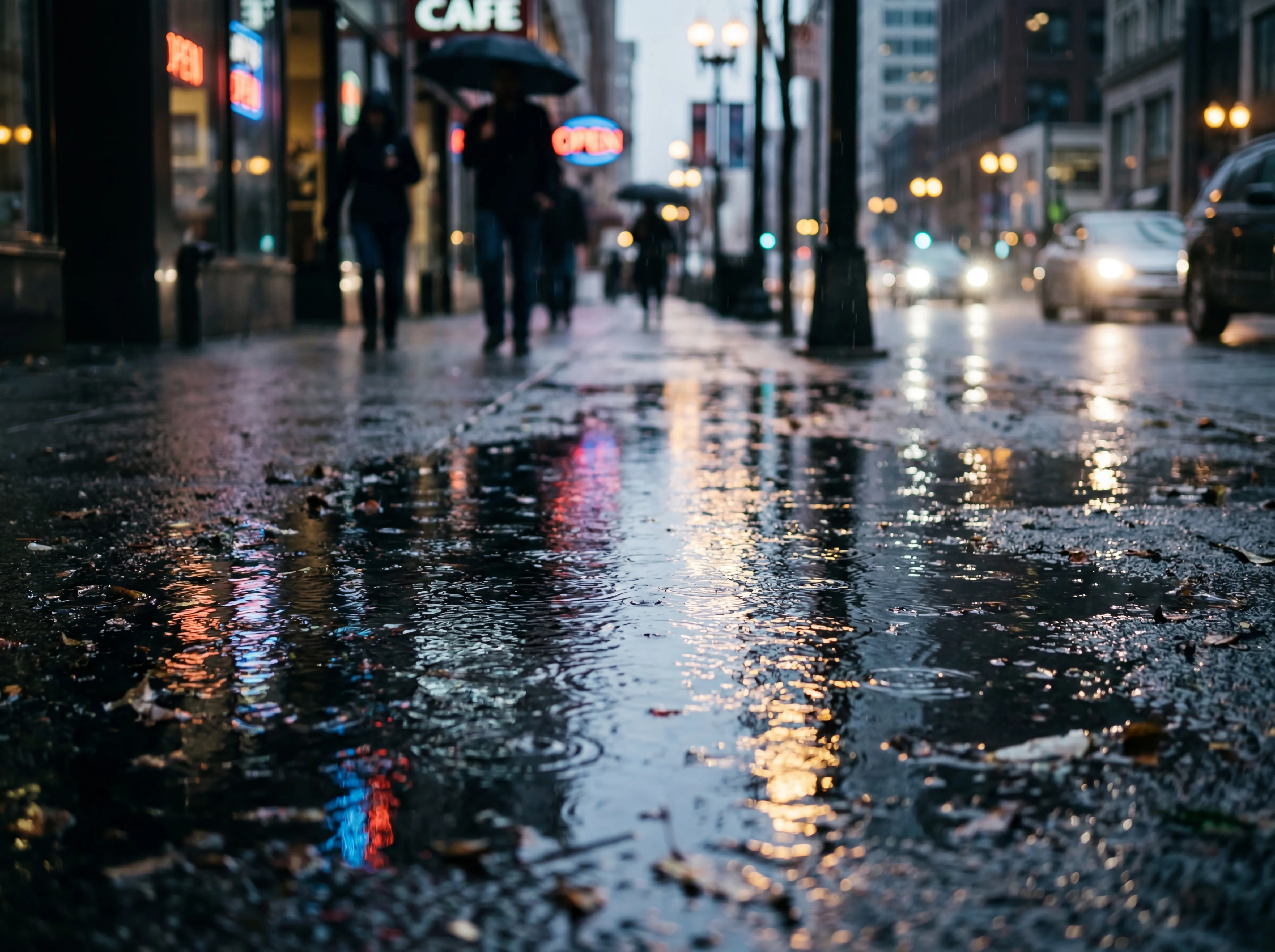 Illustration of PFAS forever chemicals in rainwater